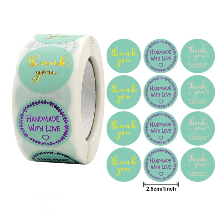 5 Rolls Hot Stamping Thank You Sticker Envelope Seal Sticker Commodity Gift Decoration Label, Size: 2.5cm / 1inch