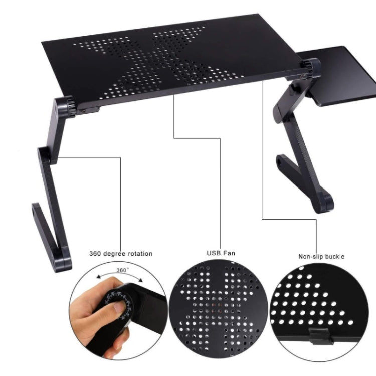 Aluminum Alloy Folding Laptop Desk, Specification: Standard X-type Without Fan&Mouse Board