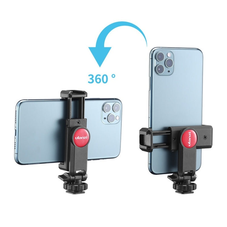 Ulanzi ST-06  Adjustable Phone Holder Tripod Mount Camera Hot Shoe Smartphone Clamp(Black)