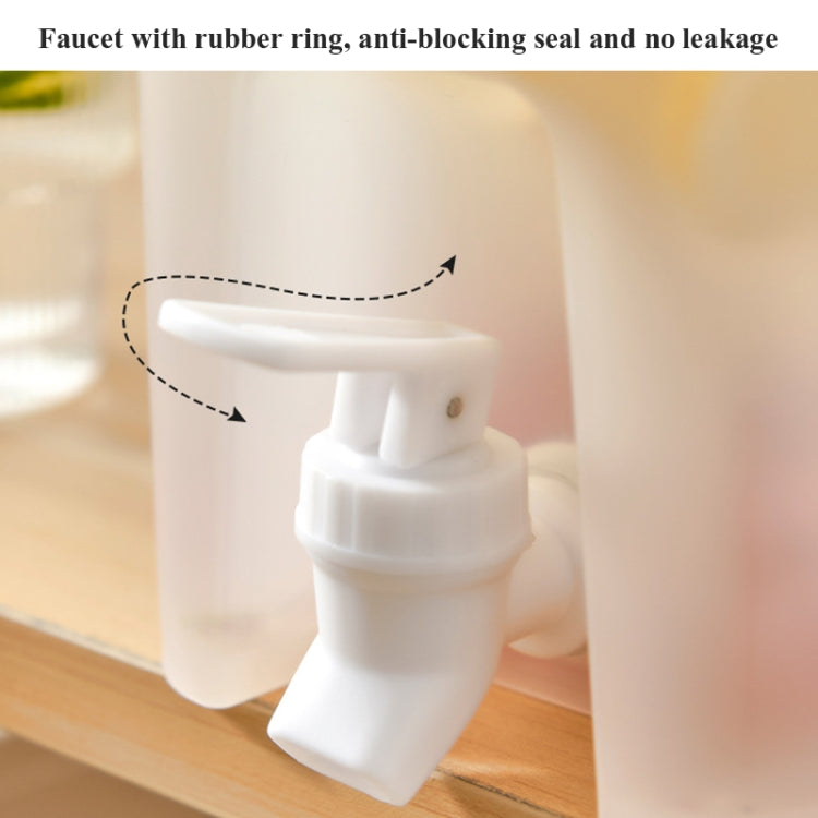 3.5L Household Cold Water Bottle With Faucet Refrigerator Lemon Fruit Teapot Summer Cold Water Bucket Cold Bubble Bottle(White)