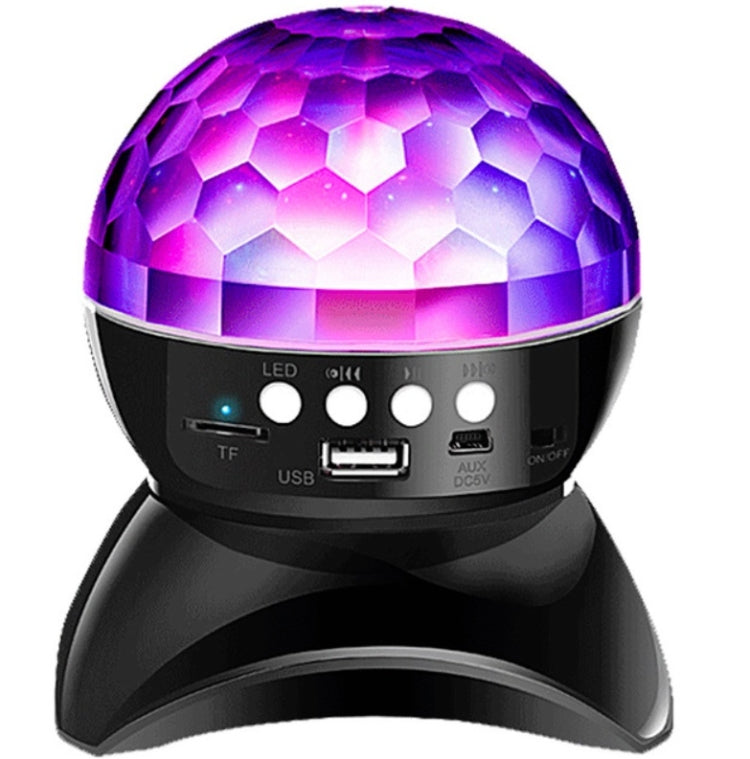 Wireless Bluetooth Speaker 360 Degree Rotating Crystal Magic Ball Lights Colorful Stage Lights, Support 32GB TF Card & AUX