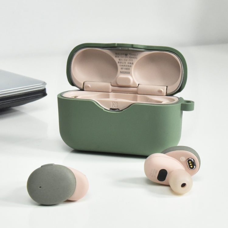 2 PCS Liquid Silicone Protective Cover Case for Sony WF-H800, Colour:  Green