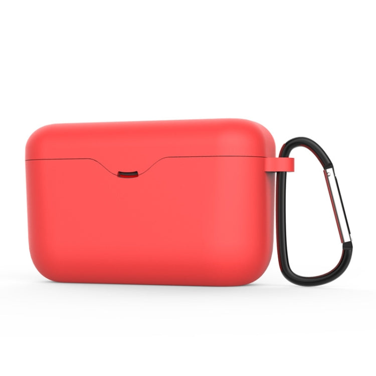 2 PCS Liquid Silicone Protective Cover Case for Sony WF-H800, Colour: Red + Hook