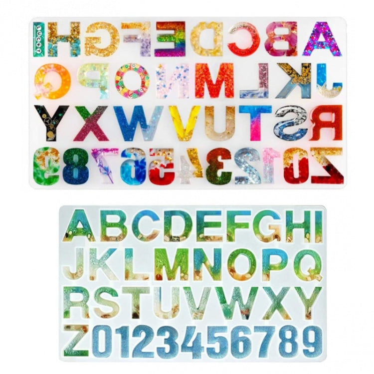 2 PCS Alphanumeric Silicone Key Ring Bracelet Necklace Pendant Making Mold