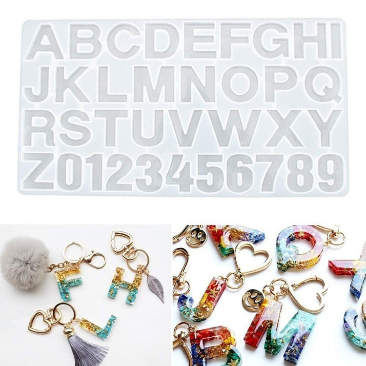 2 PCS Alphanumeric Silicone Key Ring Bracelet Necklace Pendant Making Mold