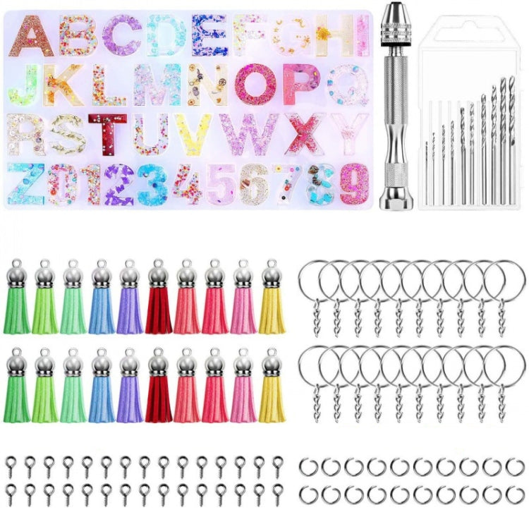 Alphanumeric Crystal Epoxy Silicone Mold DIY Pendant Key Pendant Tool Set