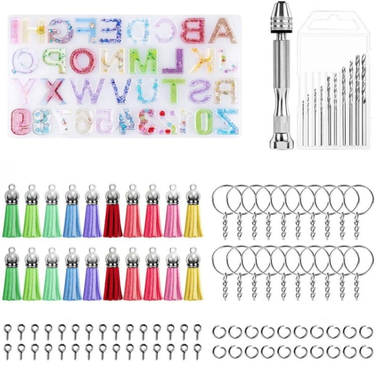 Alphanumeric Crystal Epoxy Silicone Mold DIY Pendant Key Pendant Tool Set