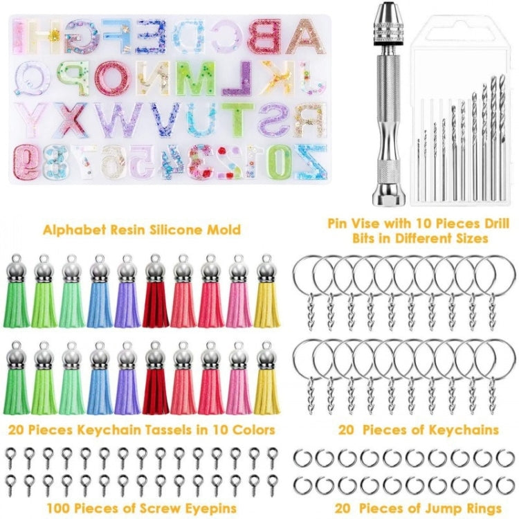 Alphanumeric Crystal Epoxy Silicone Mold DIY Pendant Key Pendant Tool Set
