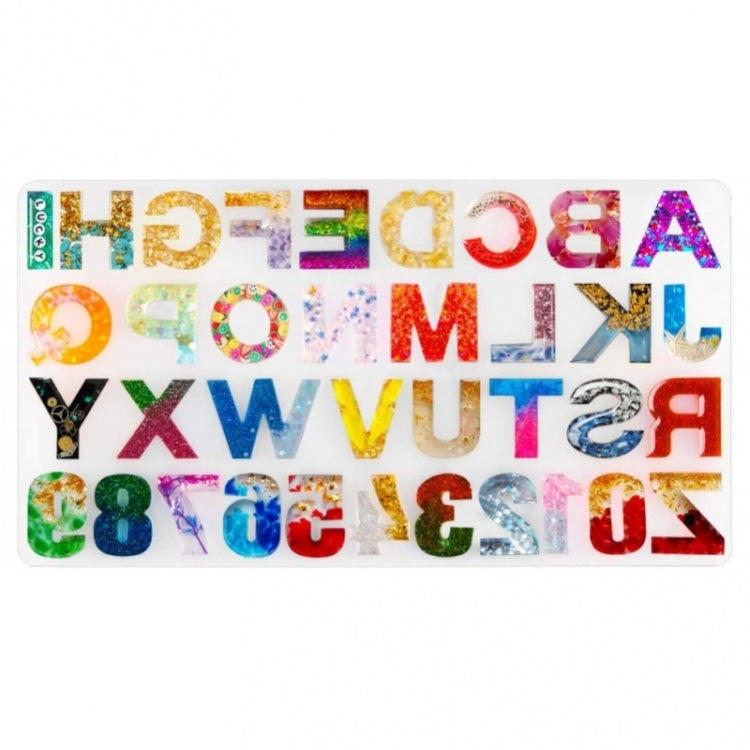 Alphanumeric Crystal Epoxy Silicone Mold DIY Pendant Key Pendant Tool Set