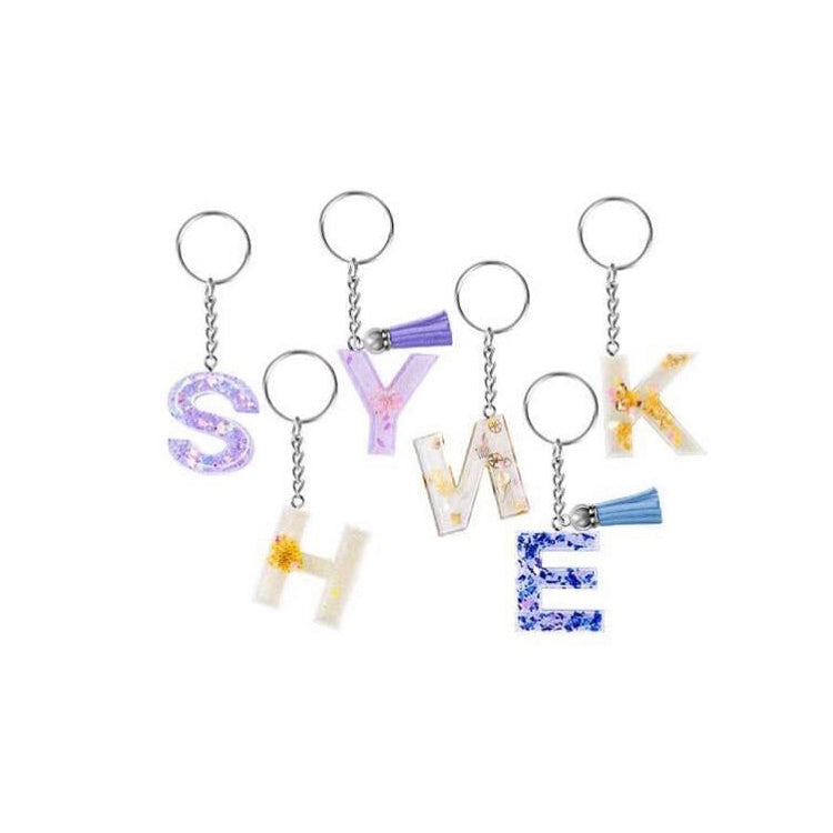 Alphanumeric Crystal Epoxy Silicone Mold DIY Pendant Key Pendant Tool Set