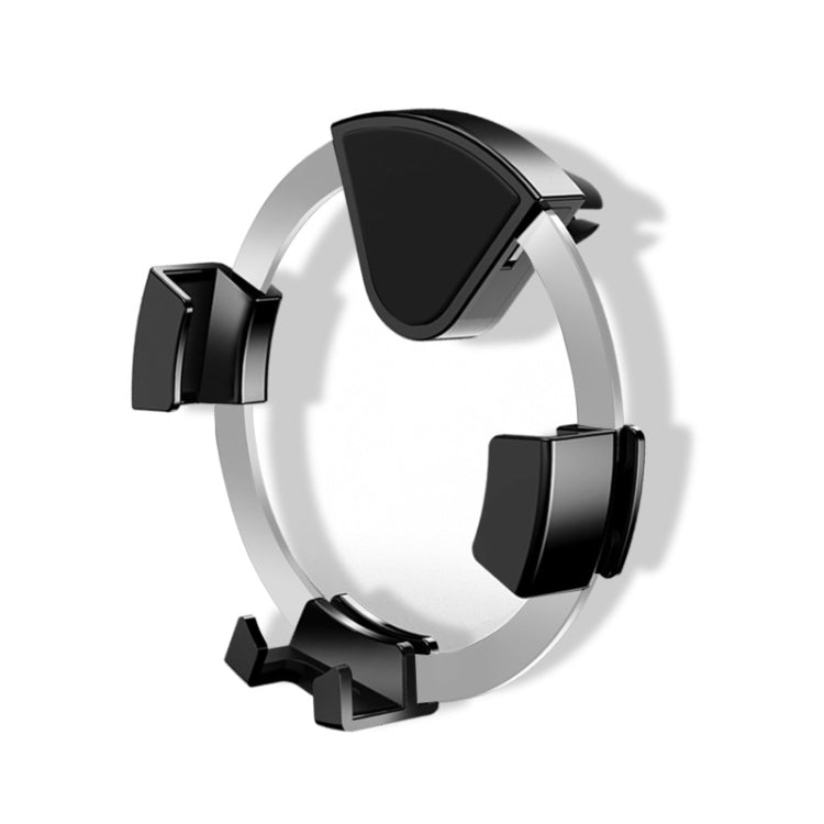 Car Air Outlet Metal Navigation Gravity Phone Holder(Silver)