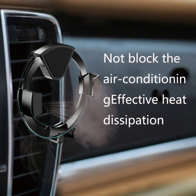 Car Air Outlet Metal Navigation Gravity Phone Holder(Silver)
