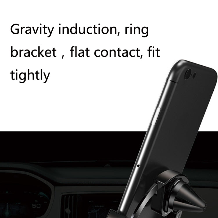 Car Air Outlet Metal Navigation Gravity Phone Holder(Silver)