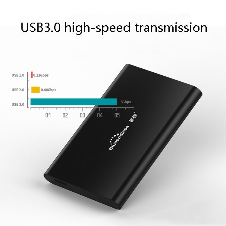 Blueendless T8 2.5 inch USB3.0 High-Speed Transmission Mobile Hard Disk External Hard Disk, Capacity: 2TB
