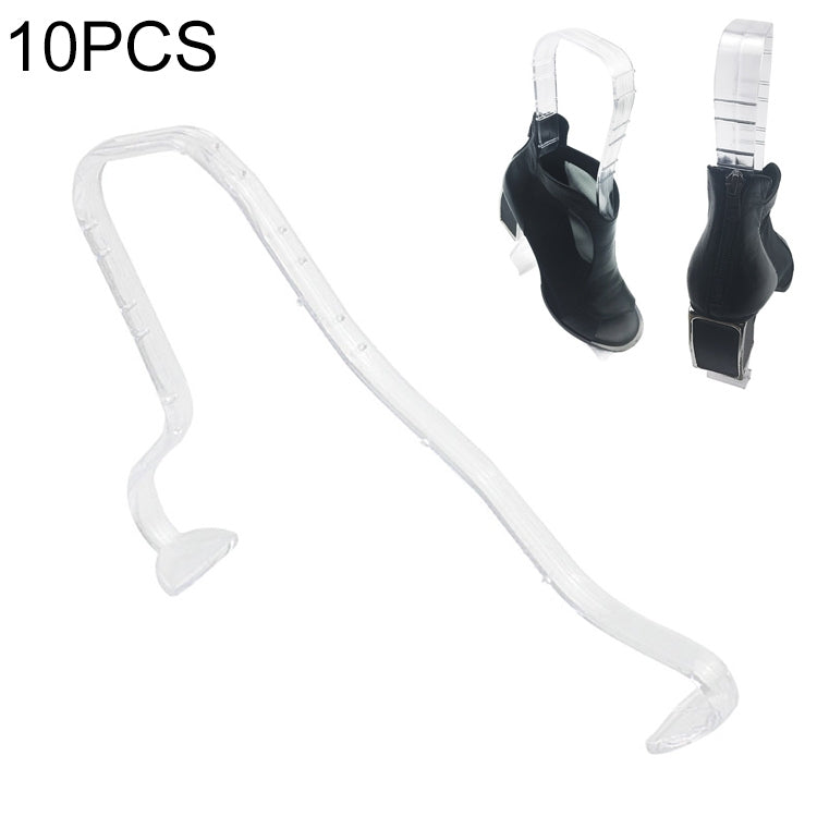 10 PCS Plastic Thickened Transparent Elastic Anti-Wrinkle Anti-Flat Shoe Rack Shoe Store Display Shoe Rack, Colour: Transparent Shoe Tree