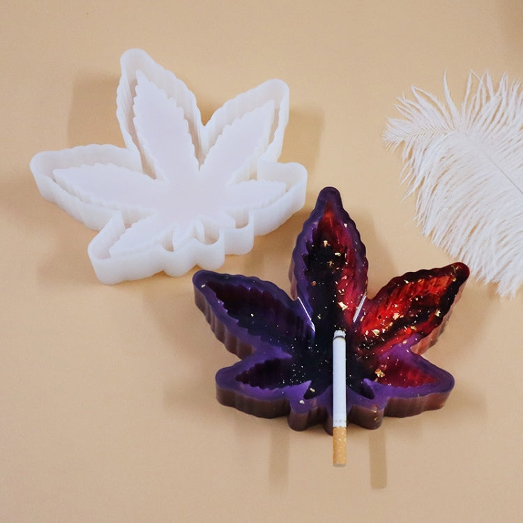 DIY Crystal Epoxy Mold Maple Leaf Ashtray Tooth Grinding Cigarette Grinding Combination Silicone Mold(Combination Set)