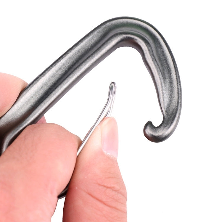 3 PCS AD802U 8cm Aluminum Alloy Mountaineering D-Shaped Spring Safety Hook, Color Random Delivery