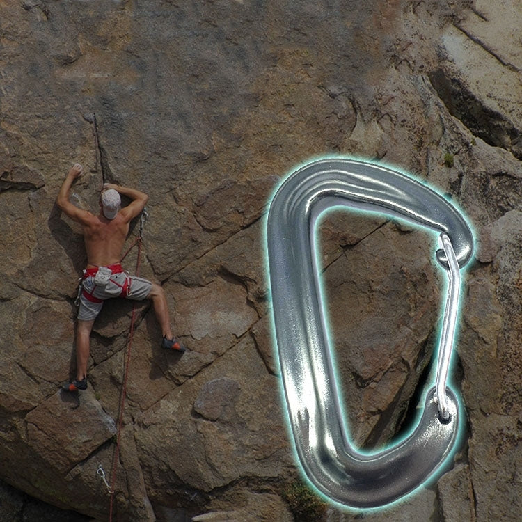 3 PCS AD802U 8cm Aluminum Alloy Mountaineering D-Shaped Spring Safety Hook, Color Random Delivery
