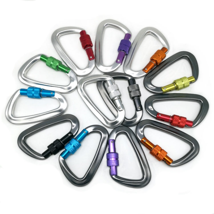 2 PCS AD802N 8cm Aluminum Alloy Mountaineering Buckle D-Shaped Backpack Climbing Outdoor Hammock Safety Buckle, Color Random Delivery