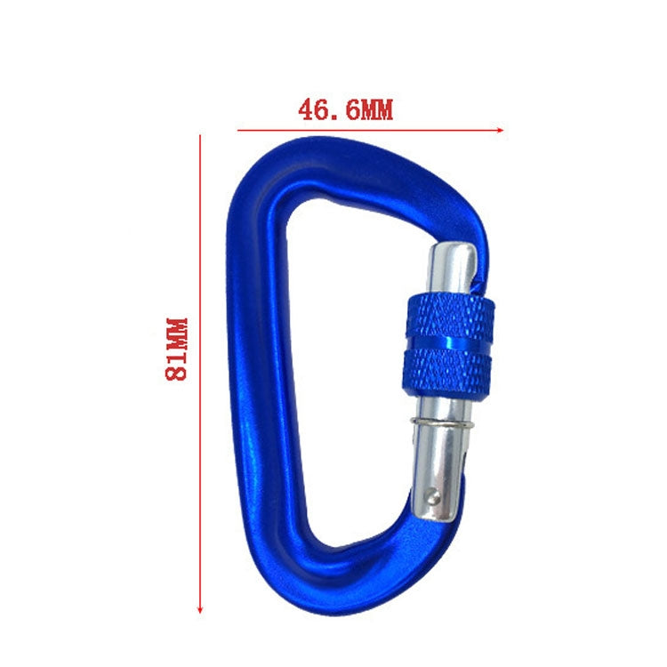 2 PCS AD802N 8cm Aluminum Alloy Mountaineering Buckle D-Shaped Backpack Climbing Outdoor Hammock Safety Buckle, Color Random Delivery