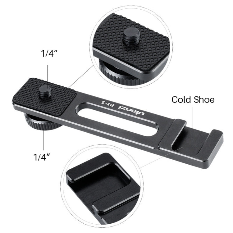 Ulanzi PT-5 For Sony A6400 Vlogging Microphone Mount Stand Extension Bar Plate with 1/4 inch Screw Mount Cold Shoe(PT-5)