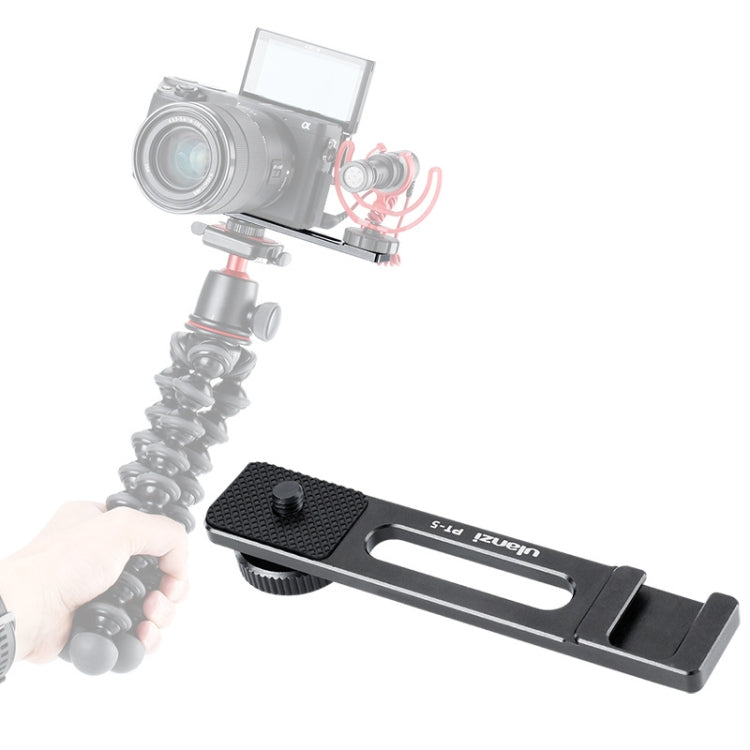 Ulanzi PT-5 For Sony A6400 Vlogging Microphone Mount Stand Extension Bar Plate with 1/4 inch Screw Mount Cold Shoe(PT-5)