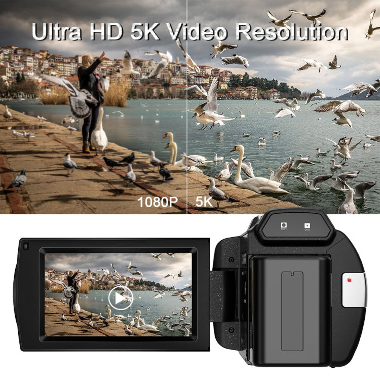 HDV265K 5K 30FPS 3.0-Inch HD Digital 3X Optical Zoom Outdoor Sports DV Camera EU Plug - Black
