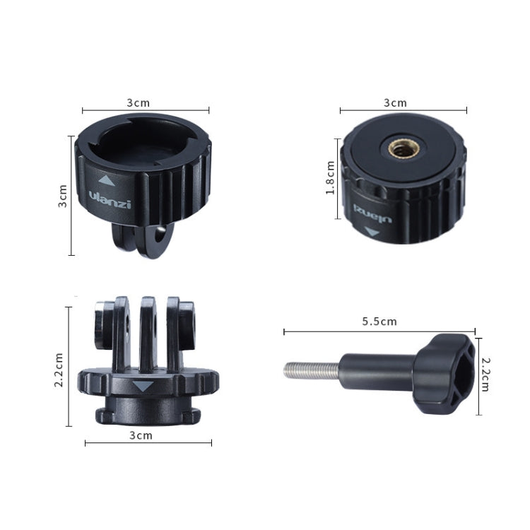 Ulanzi GP-4 4 In 1 Quick Release Magnetic Mount Adapter Kit for GoPro Hero11 Black / HERO10 Black /9 Black /8 Black /7 /6 /5 /5 Session /4 Session /4 /3+ /3 /2 /1, DJI Osmo Action and Other Action Cameras(Black)