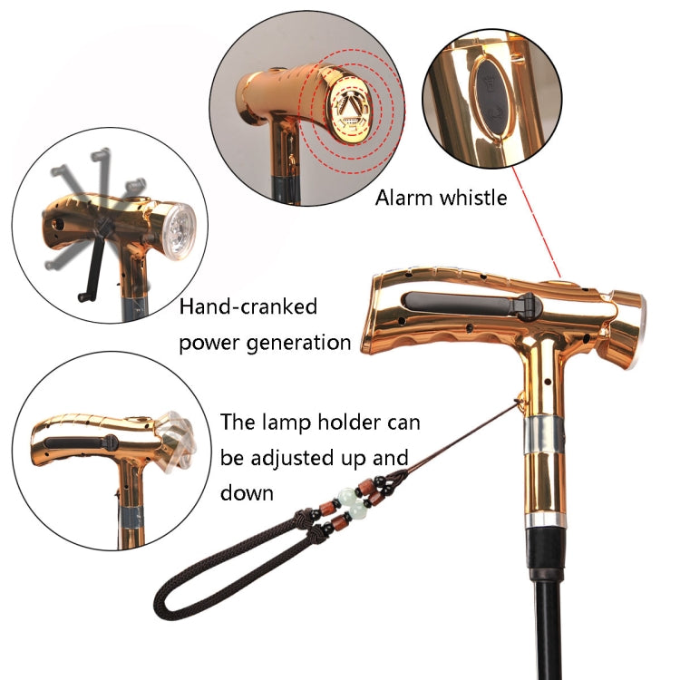 MF--69 Multifunctional Climbing Crutch Umbrella Alarm Lighting Hand-Cranked Power Umbrella
