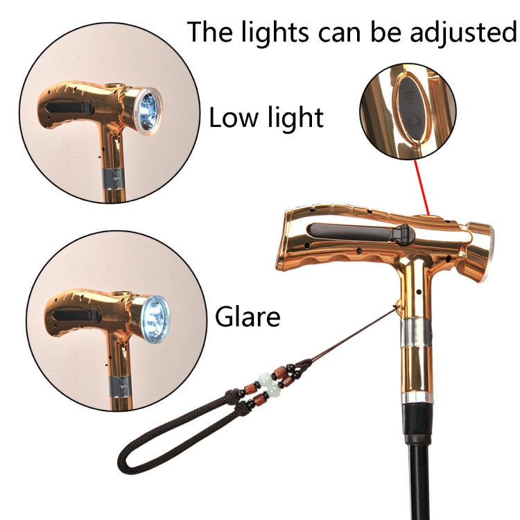 MF--69 Multifunctional Climbing Crutch Umbrella Alarm Lighting Hand-Cranked Power Umbrella