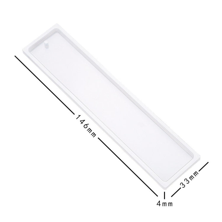 15 PCS Rectangular Crystal Epoxy Blank Bookmark Silicone Mold(White)