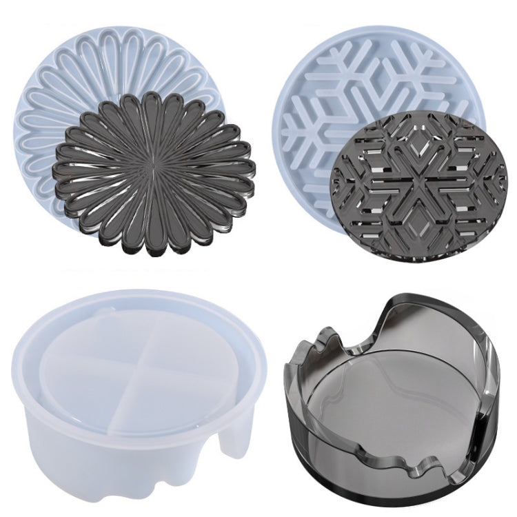 4 PCS JX-160 Crystal Epint DIY Mold Irregular Resin Cup Pad Mold, Specification: A04