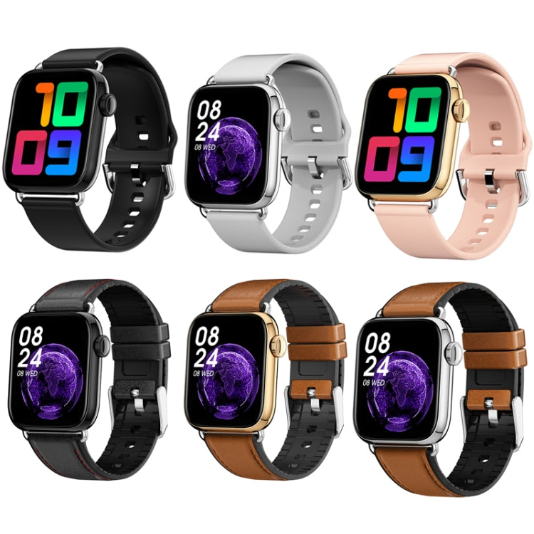 QY03 Smart Business Watch Heart Rate Blood Pressure Step Information Push Sports Bracelet, Colour: Gold Silicone