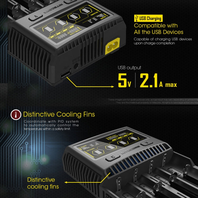 NITECORE 4-Slot Smart LCD Fast Charger, Model: SC4 - UK Plug