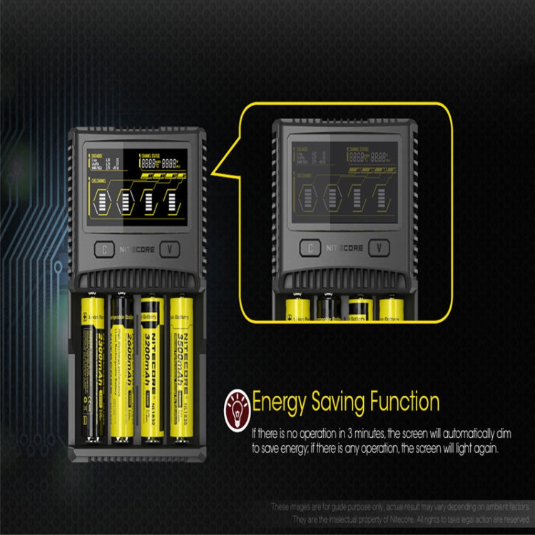 NITECORE 4-Slot Smart LCD Fast Charger, Model: SC4 - UK Plug