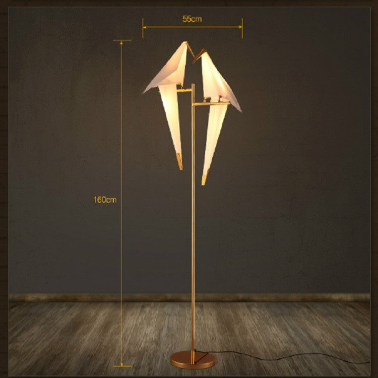 Double Heads Simple Creative Bird Study Bedroom Bedside Stand LED Floor Lamp