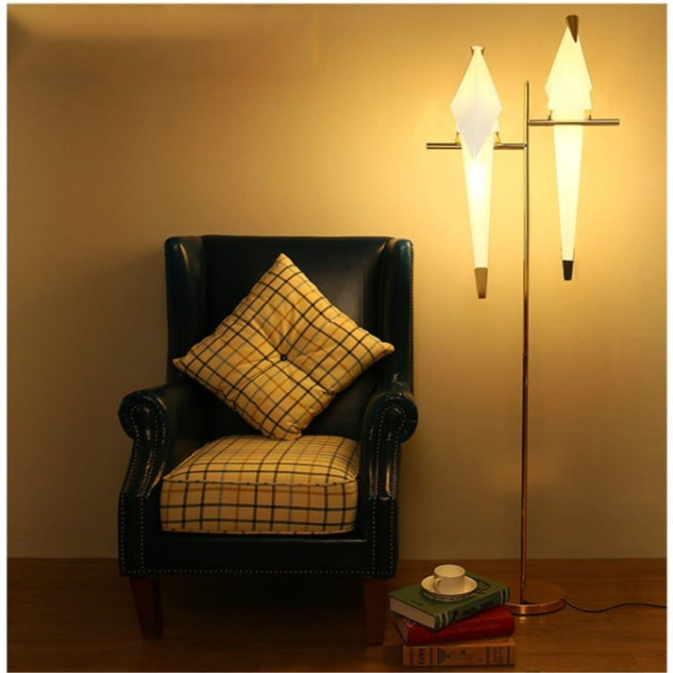 Double Heads Simple Creative Bird Study Bedroom Bedside Stand LED Floor Lamp
