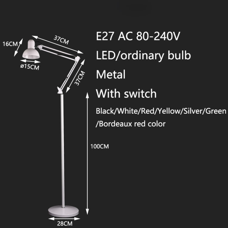 Living Room Hotel Lighting Night Adjustable Floor Lamps Study Reading Bedside Light, AC 110-240V