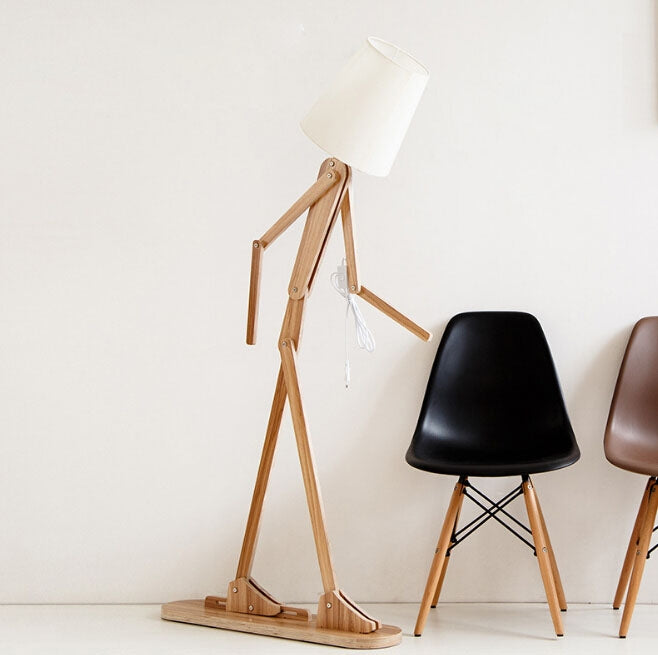 Personality Creative Adjustable Wooden Entertainer Living Room Bedroom Children Room Floor Lamp