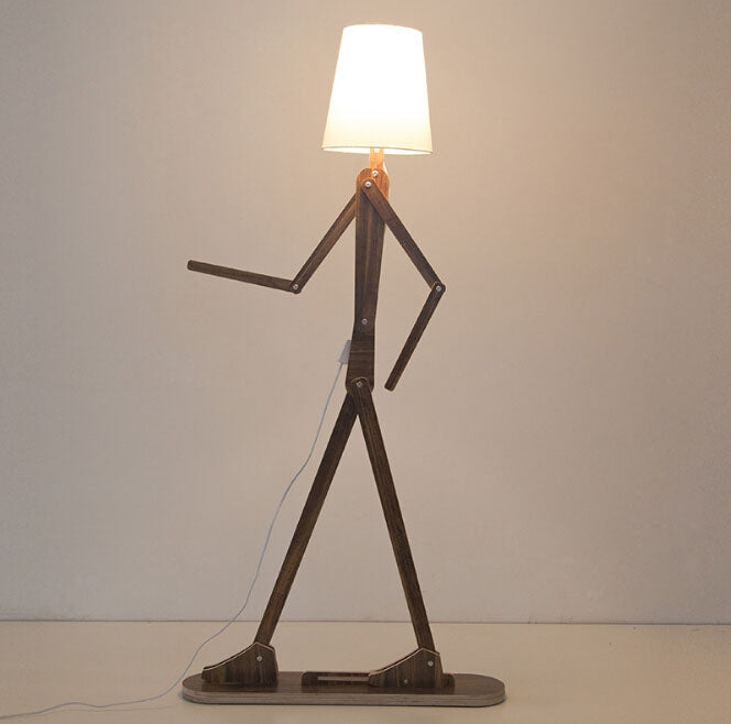 Personality Creative Adjustable Wooden Entertainer Living Room Bedroom Children Room Floor Lamp