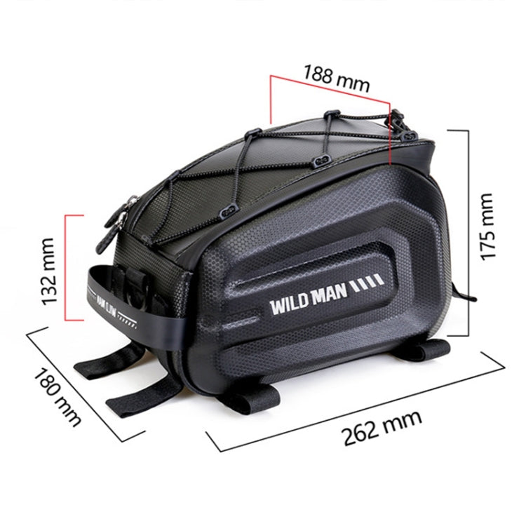 WILD MAN GD5 4L Bicycle EVA Hard Shell Rack Tail Bag Outdoor Cycling Equipment - Black
