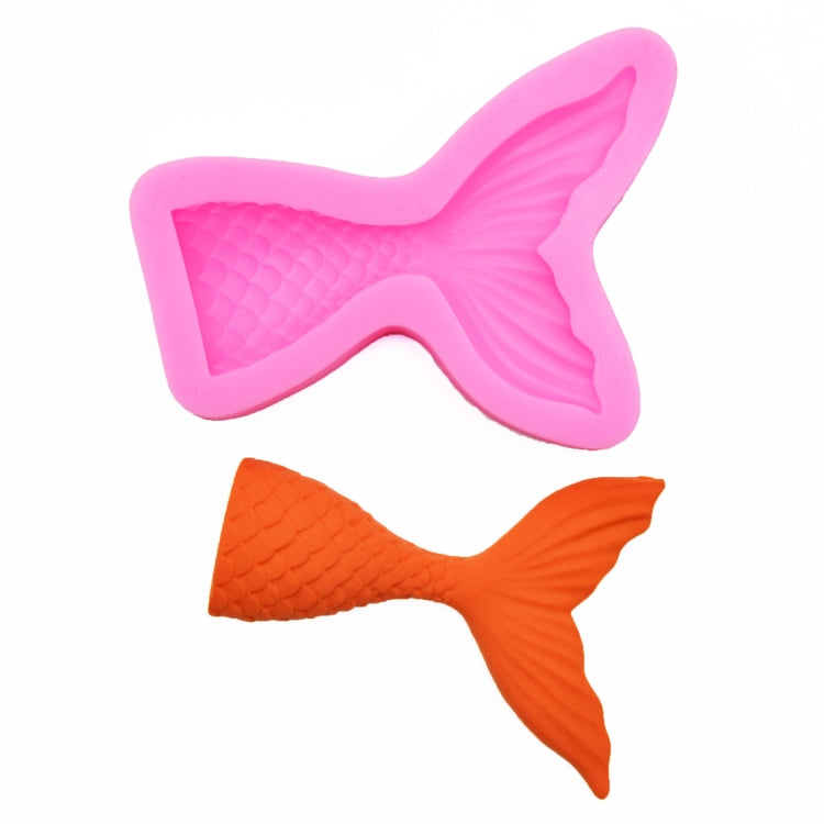 5 PCS Mini Mermaid Tail Liquid Silicone Mold Fondant Baking Mold, Specification: Large (Pink) 15-94