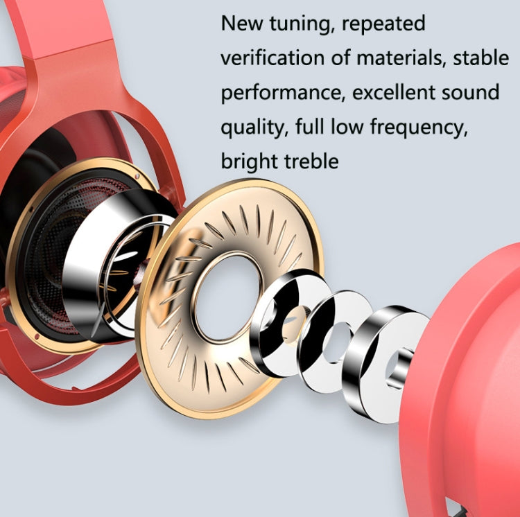 T-02 Macaron Gaming Learning Heavy Bass Foldable Bluetooth Headset