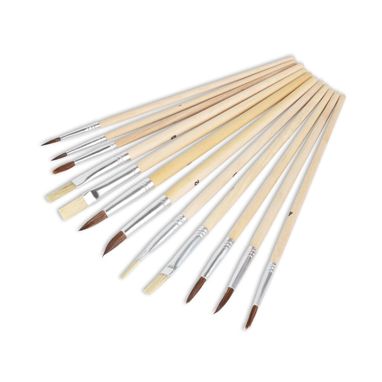 3 Sets Bristle And Horsehair Hand-Painted Paint Pen Log Brush Set