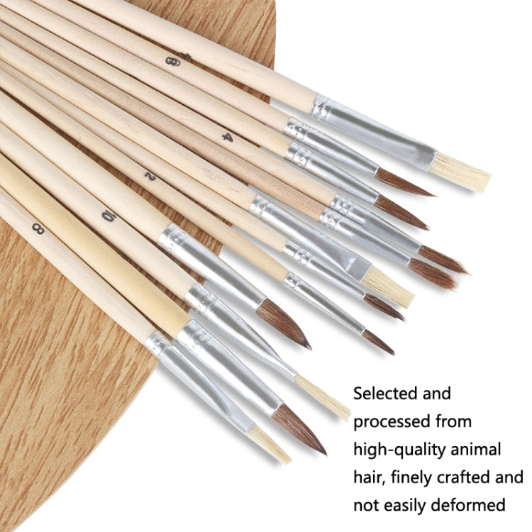 3 Sets Bristle And Horsehair Hand-Painted Paint Pen Log Brush Set