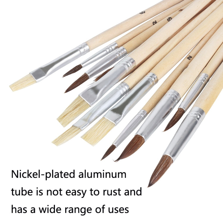 3 Sets Bristle And Horsehair Hand-Painted Paint Pen Log Brush Set