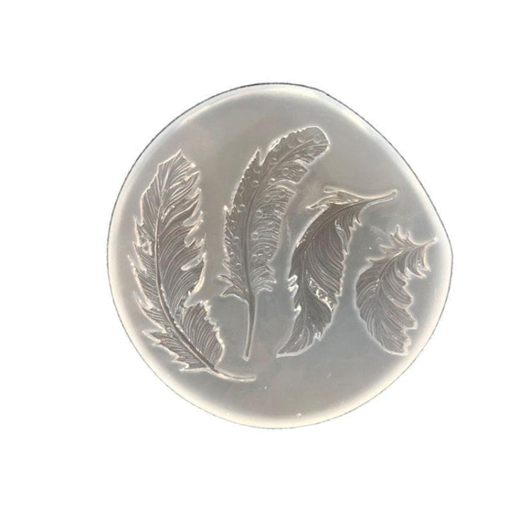 2 PCS Crystal Epoxy Silicone Mold Handmade Feather Pendant Mold