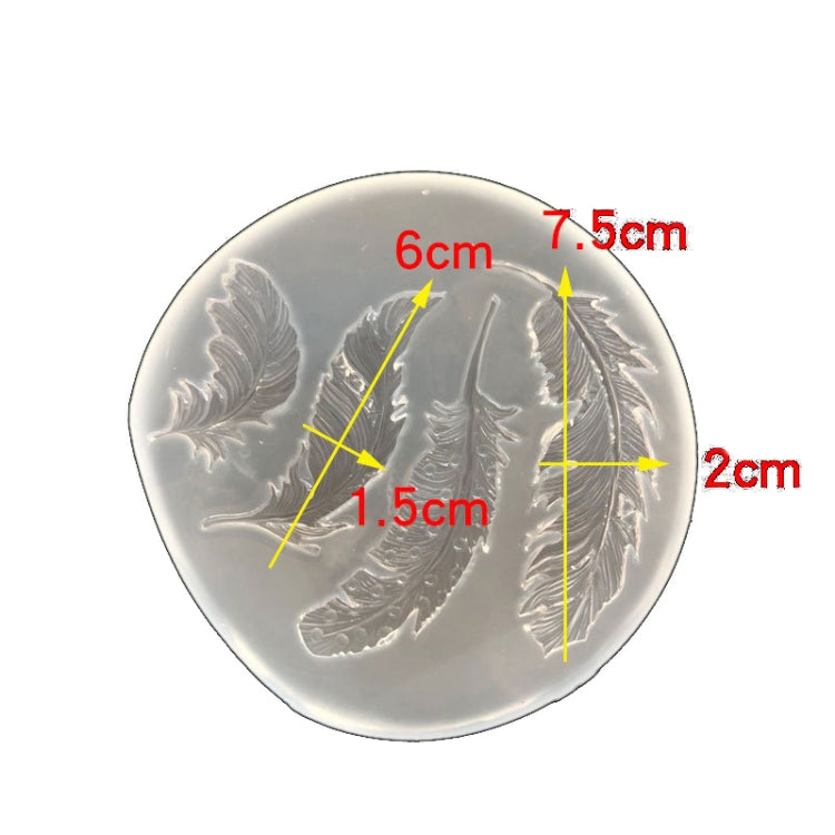 2 PCS Crystal Epoxy Silicone Mold Handmade Feather Pendant Mold