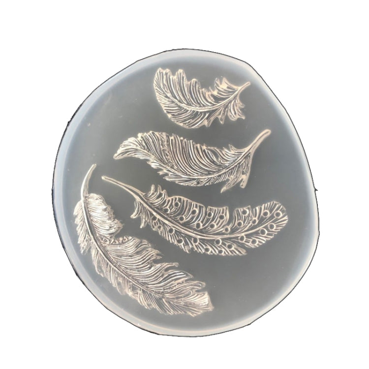 2 PCS Crystal Epoxy Silicone Mold Handmade Feather Pendant Mold