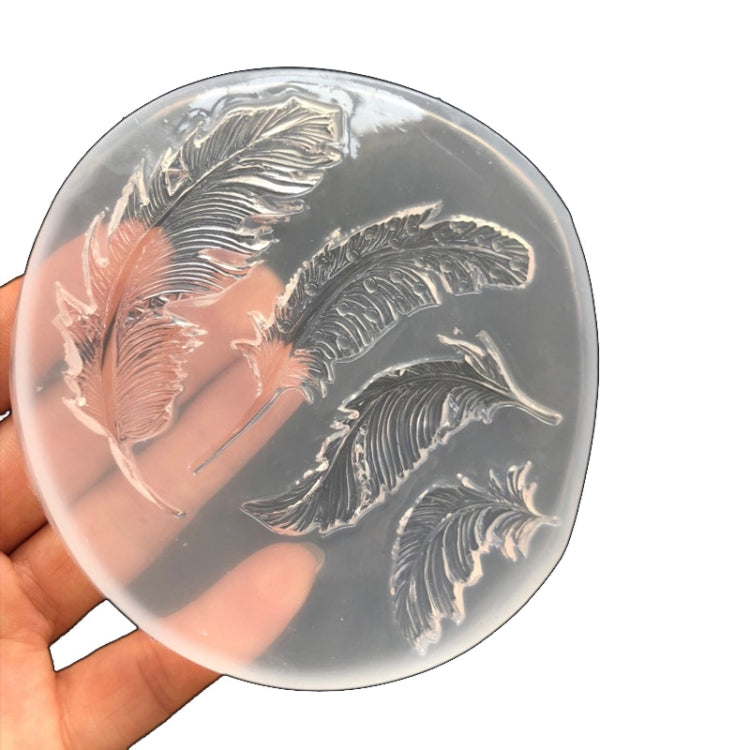 2 PCS Crystal Epoxy Silicone Mold Handmade Feather Pendant Mold